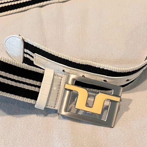 J. Lindeberg Black and White Golf Belt, Size 36 - Picture 1 of 2